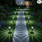 12-Pack Solar Pathway Lights, IP55 Waterproof LED Walkway Lights