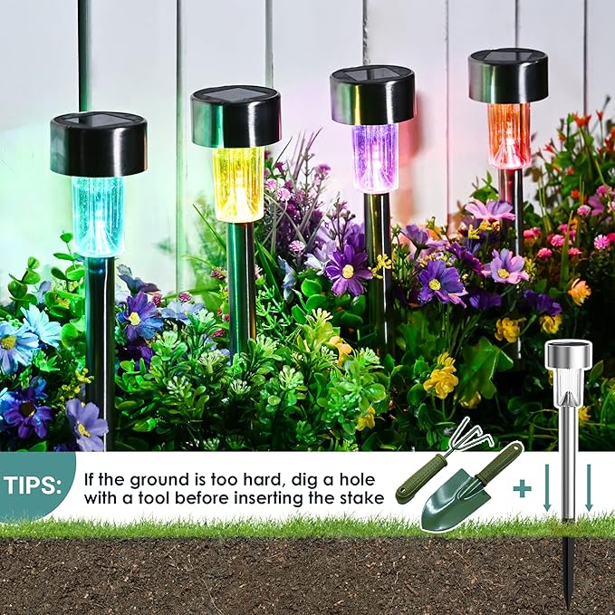 Solar Yard Path Lights 12-Pack, Waterproof