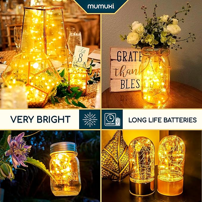 20-Pack Outdoor String Lights, 3ft Warm White Waterproof LED
