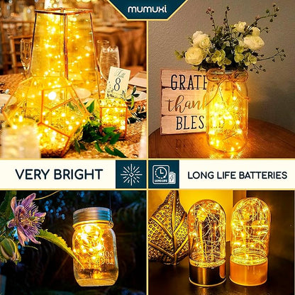 20-Pack Outdoor String Lights, 3ft Warm White Waterproof LED