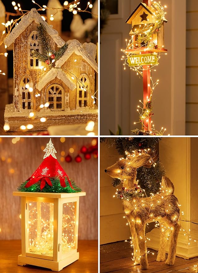 2-Pack Christmas String Lights, 10ft 120 LED Waterproof Twinkle Lights