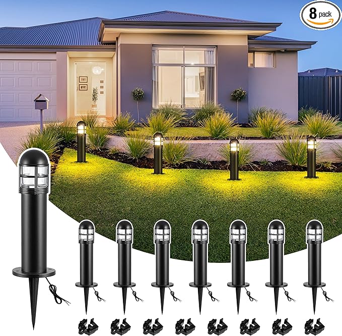 8-Pack IP67 Solar Landscape Lights for Yard