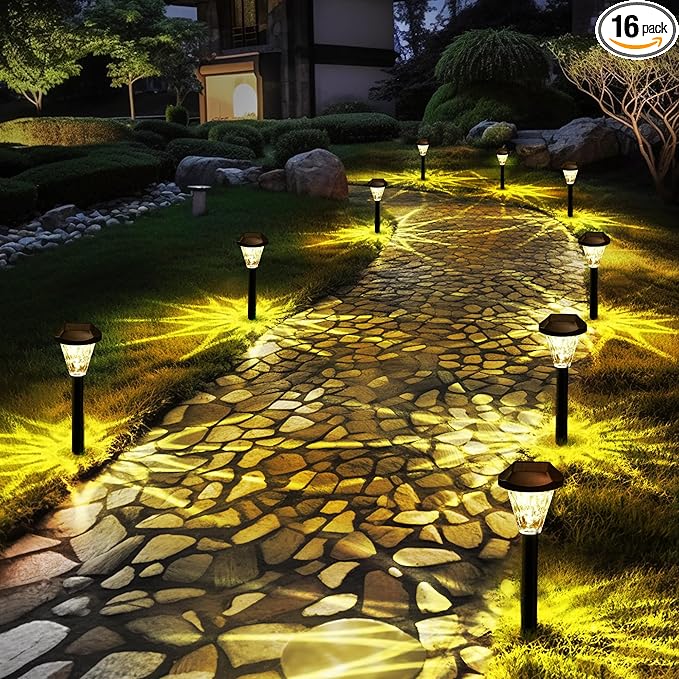 16-Pack Solar Landscape Lights for Walkway