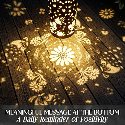 FLAGWIX Butterfly Gifts for Women Men - Solar Lanterns Outdoor Waterproof, Garden Decor for Outside - Motivational Mothers Day Birthday Gifts for Mom Grandma, Decorative Lantern for Garden Yard Patio