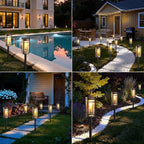 6-Pack Warm White Solar Path Lights, Outdoor Garden LED