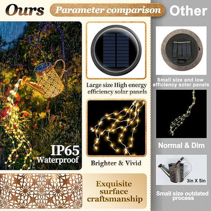 Anordsem Solar Watering Can Lights: Metal Flower Lantern Outdoor with Hook - Waterproof Garden Art Hanging Decoration for Yard Patio Lawn - Christmas Birthday Gifts for Women Mom Grandma