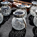 Solar Crackle Lanterns 2-Pack, Yard Hanging LED Decor