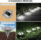 12-Pack White Solar Fence Lights, Outdoor LED