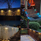 6-Pack Solar Wall Step Lights, Warm White Waterproof