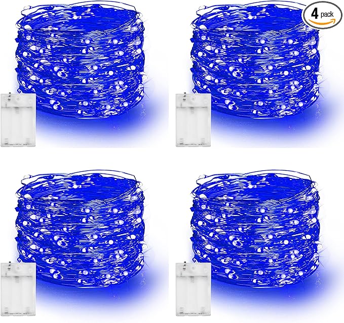 4-Pack Christmas String Lights, 80ft 240 LED Waterproof Twinkle Lights