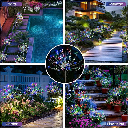 Garden Decor Solar Lights Outdoor,120LED Waterproof Colorful Solar Fairy Garden Lights for Outdoor Decoration,Yard, Patio, Porch,Flower Pot,Pathway,Christmas (6Pack)