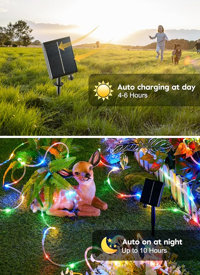 Camping Tent String Lights, 39ft Rechargeable LED