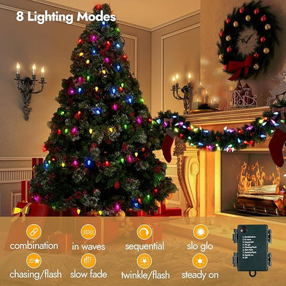 Christmas Porch String Lights, 20ft 60 LED Waterproof