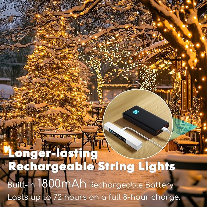 Christmas Fairy Lights, 132ft Battery Twinkle Lights