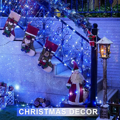 2-Pack 33ft Christmas LED String Lights, Waterproof Timer Lights