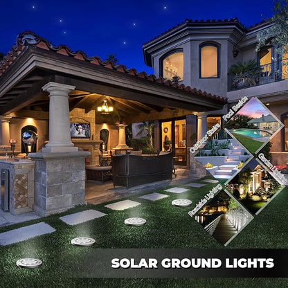 Solar Lights Outdoor 12 Pack, Solar Garden Outdoor Waterproof Pathway Lights Bright In-Ground Light Outdoor Lighting Decor for Lawn, Patio, Yard, Driveway, Step and Walkway White Light