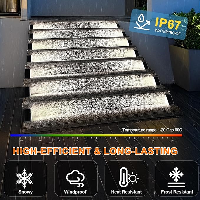 LED Solar Step Lights Waterproof Outdoor Stair Lights, Solar Deck Light Outdoor Decor IP67 Solar Lights for Yard, Patio, Garden, Walkways, Front Door, Pathway, Driveway (12)