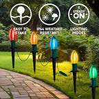 24-Pack Multicolor Solar Path Lights, Outdoor Driveway LED