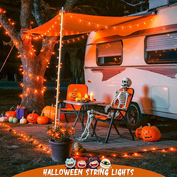 Halloween Fairy Lights 4-Pack, 5ft 50 LED Battery Twinkle Lights