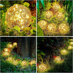 4-Pack Warm White Solar Path Lights, Outdoor Garden LED