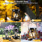 Courtyard Solar Lantern Set 2-Pack, Elegant Outdoor Lighting