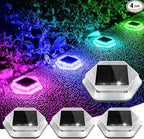 4-Pack Solar Deck Lights, Blue Waterproof LED