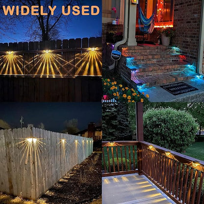 Solar Deck Lights, 6 Pack Waterproof LED Solar Step Light Outdoor, Fence Lights Solar Powered for Outside, Garden, Patio, Stairs,Yard,10 Lumens, Warm White/Color Changing Lighting