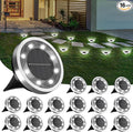 Solar Flat Disk Lights 16-Pack, Waterproof Landscape