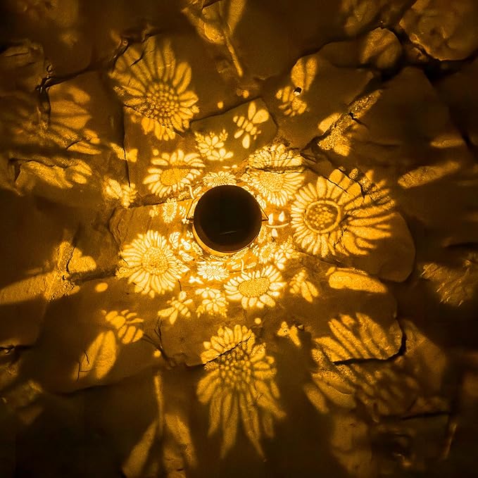 Sunflower Solar Garden Lanterns, Metal Waterproof LED