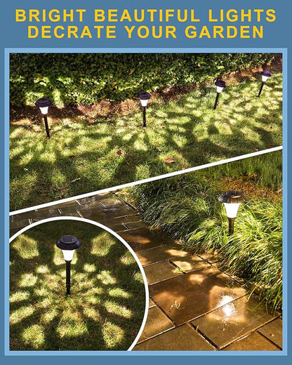 Solar Pathway Lights,6 Pack Solar Lights Outdoor Waterproof,Outdoor Solar Lights for Yard,Lawn,Patios, Garden,Landscape,Walkway,Driveway
