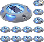 12-Pack Solar Dock Lights, Blue Waterproof LED