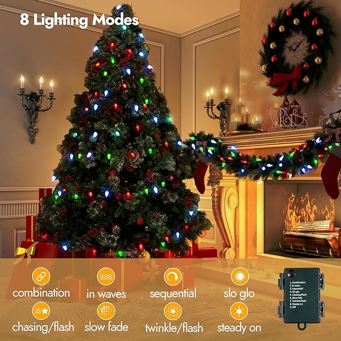 Christmas String Lights, 20ft 60 LED Waterproof Twinkle Lights