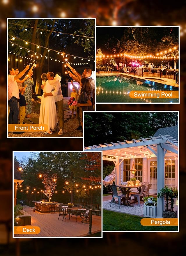 Outdoor String Lights, 200ft Waterproof LED