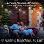 27ft White Outdoor Edison String Lights, Weatherproof