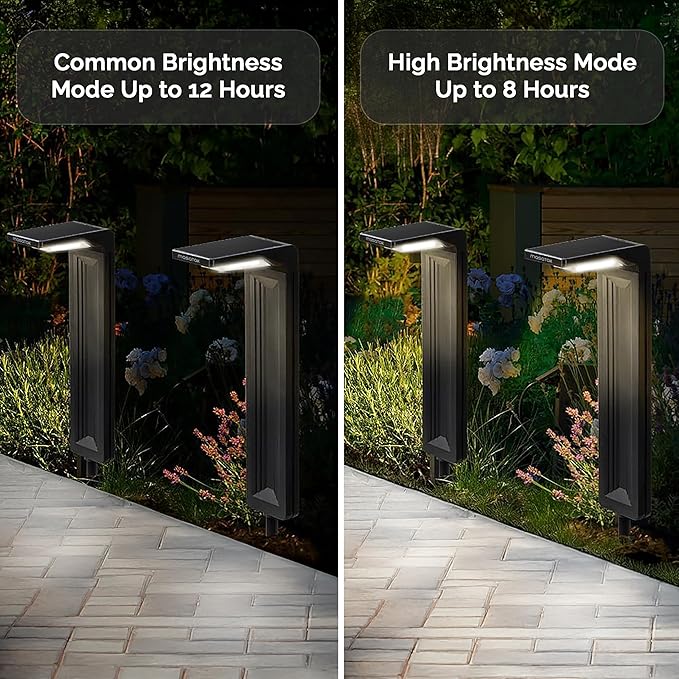 2-Pack Solar Pathway Lights, Waterproof LED Yard Lights