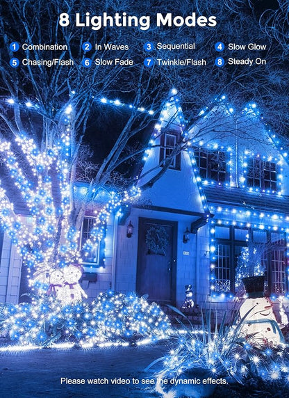 33ft Christmas LED String Lights, Waterproof Timer Lights