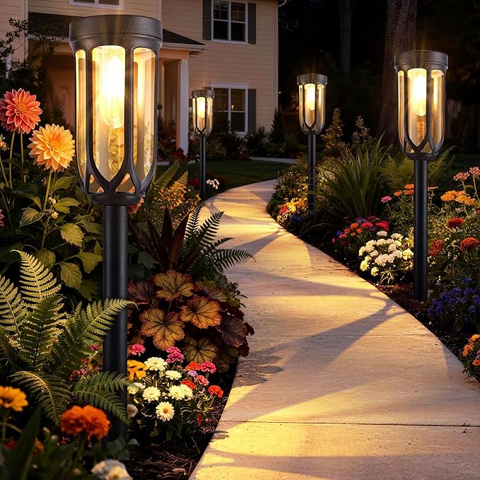 Solar Yard Path Lights 8-Pack, Waterproof