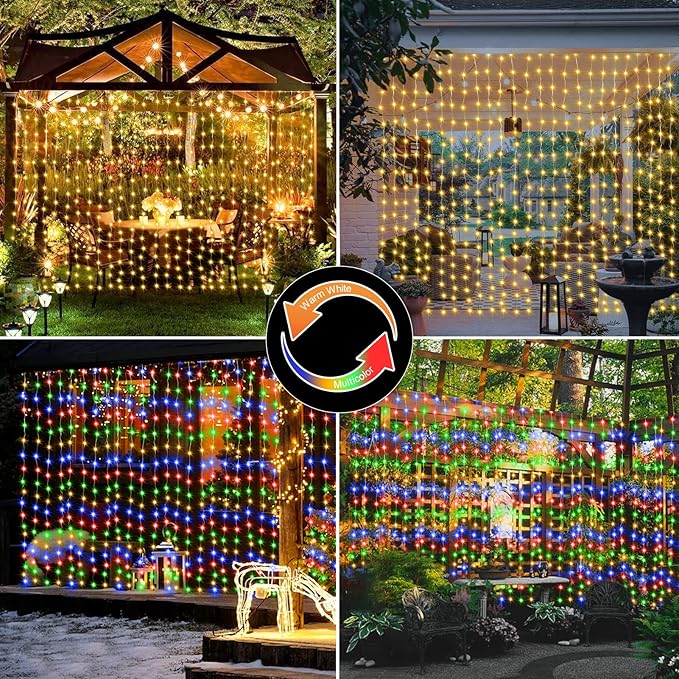 Christmas Patio String Lights, 6ft 200 LED Waterproof