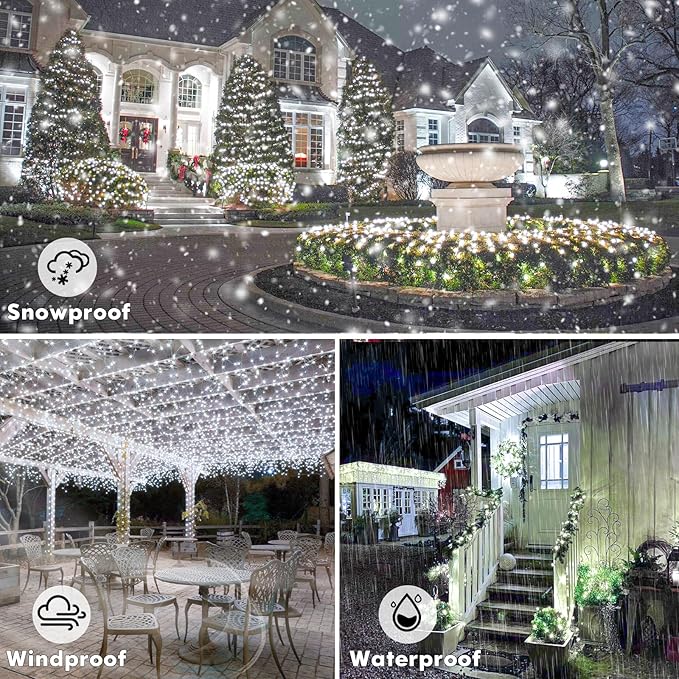 Lakumu 132FT(66 * 2) Fairy Lights Battery Operated String Lights, Twinkle Lights with Remote &Timer, Cool White LED Fairy Lights for Bedroom Waterproof Outdoor Camping Wedding Christmas Decorations