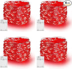 4-Pack 80ft Christmas LED String Lights, Waterproof Timer Lights