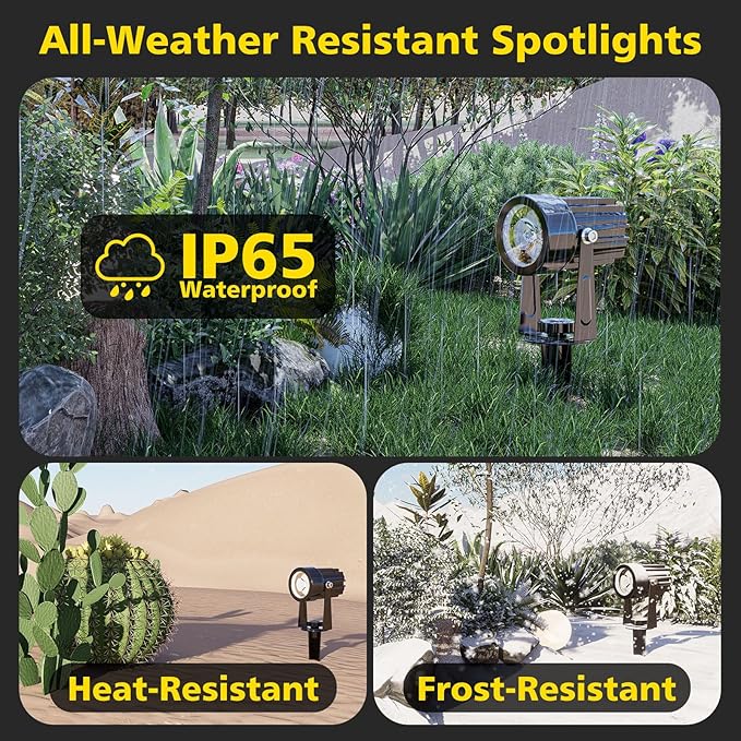 RGB Color-Changing Solar Spotlights, Waterproof Wall LED