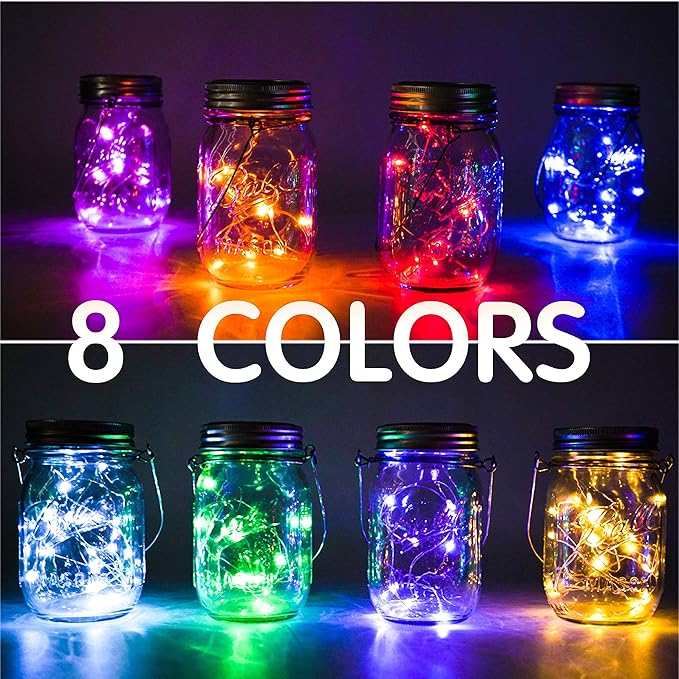 8-Pack Patio String Lights, Weatherproof LED