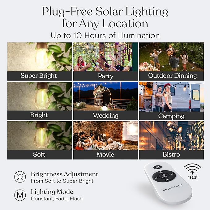 27ft White Outdoor Edison String Lights, Weatherproof