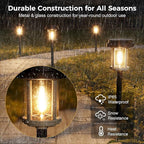 Black Solar Pathway Lights, Yard LED