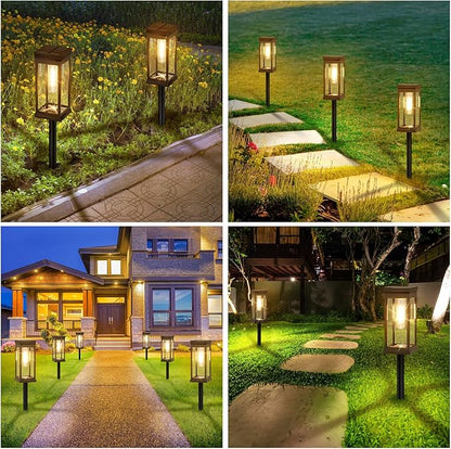BesLowe Upgraded Solar Pathway Lights Outdoor, 8-Pack Large LED Solar Light Outdoor Waterproof, Super Bright Outside Lights for Yard, Sun-Powered Landscape Lighting for Garden Walkway, Warm White