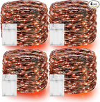 4-Pack Halloween String Lights, 80ft 240 LED Waterproof Twinkle Lights