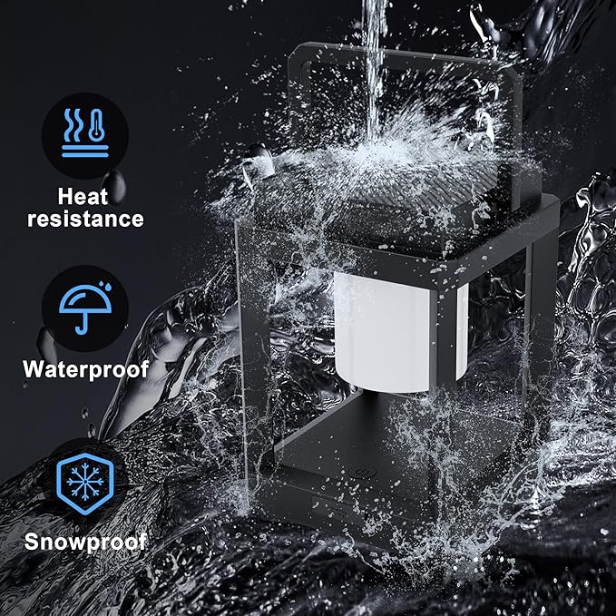Solar Lantern Outdoor, Rechargeable Waterproof LED Lantern, Tabletop and Hanging Solar Lanterns Outdoor with Touch Control for Patio Camping