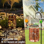 Hummingbird Solar Hanging Lanterns, Rustic Garden Decor