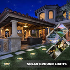 Solar Flat Disk Lights 16-Pack, Waterproof Walkway