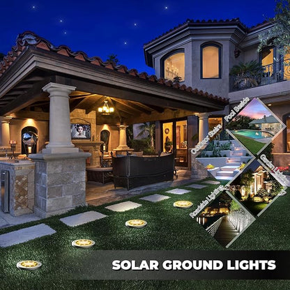 Solar Lights Outdoor Waterproof 12Pack, Solar Garden Lights Pathway Light Bright In-Ground Light Landscape Lighting Outdoor Garden Decor for Yard, Patio, Driveway, Walkway Warm Light